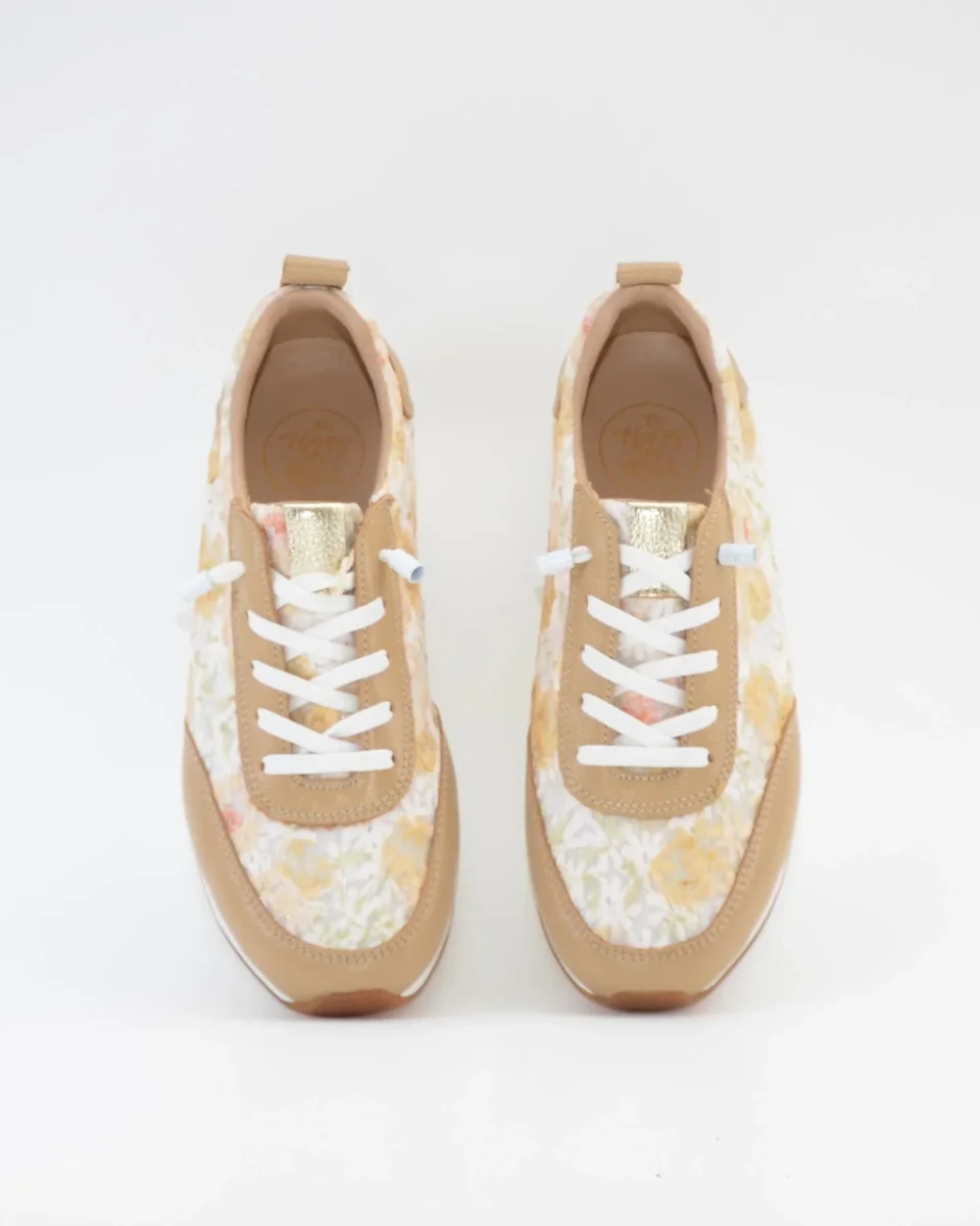 DEPORTIVO MUJER CORDON ELÁSTICO COLOR BEIGE DETALLES FLORES THE HAPPY MONK VANITY 010 - Imagen 6