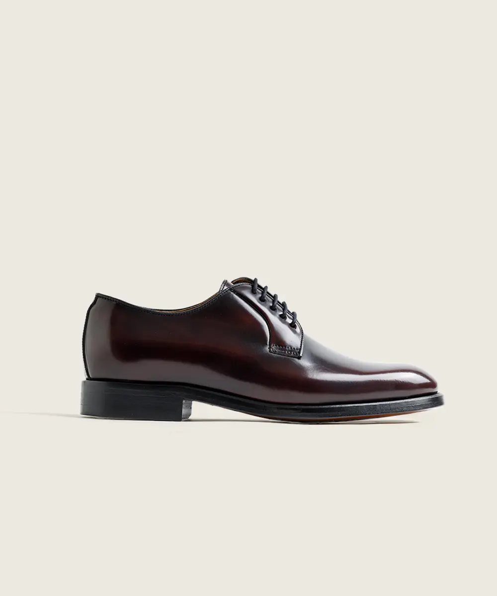 ZAPATO DE CORDON HOMBRE LISO COLOR FLORENTIC BURDEOS 7006 BLUCHER SUELA DE CUERO