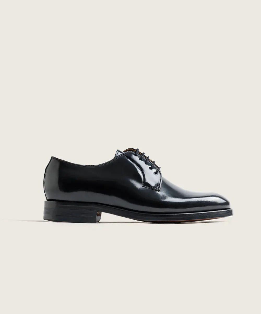 ZAPATO DE CORDON HOMBRE LISO COLOR FLORENTIC NEGRO 7006 BLUCHER SUELA DE CUERO
