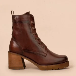 Botas de cuero color café con cordones estilo urbano 104898