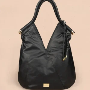 Bolso en cuero color negro tipo shopping 105786