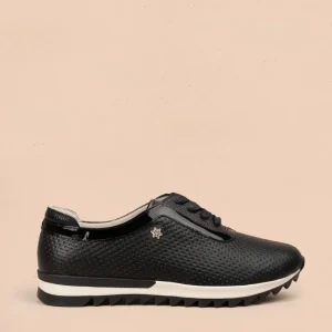 Deportivos casuales en cuero color negro 106021