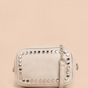 Bolso manos libres color beige con taches frontales 106333