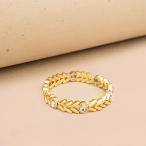 Pulsera color dorado en eslabón de espiga 106403