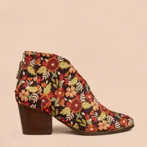 Botines de tela multicolor con estampado floral 106768