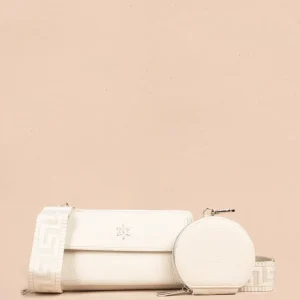 Porta celular con monedero circular color beige 106848