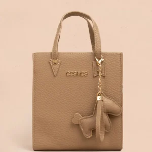 Bolso manos libres color moca con llavero 106984