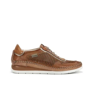 ZAPATO FLUCHOS MUJER COLOR CAMEL CON ELASTICOS METALIZADOS FLUCHOS SELLA F2143 DORE