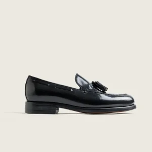 ZAPATO MOCASIN HOMBRE BORLAS 3003 TASSEL FLORENTIC NEGRO SUELA DE CUERO