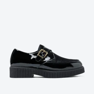 ZAPATO MUJER HEBILLA CHAROL NEGRO POTRO NEGRO LACOMBA ORCHID