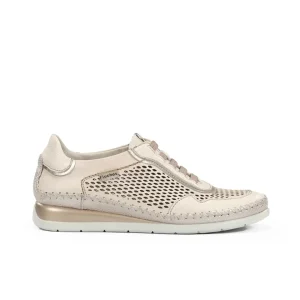 ZAPATO FLUCHOS MUJER COLOR BLANCO ROTO CON ELASTICOS METALIZADOS FLUCHOS SELLA F2143 RAW