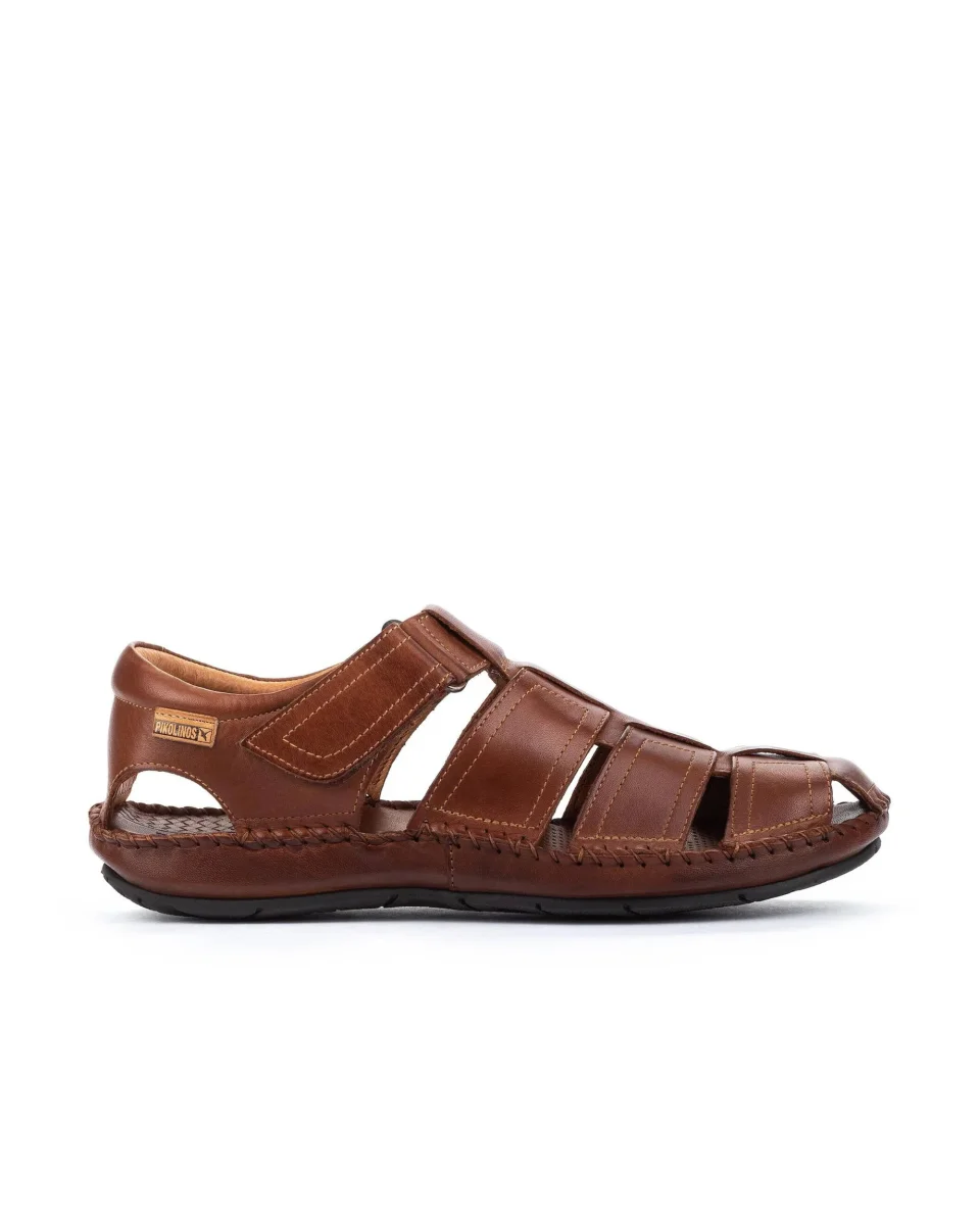 SANDALIA HOMBRE CON VELCRO COLOR CUERO PIKOLINOS 06J-5433