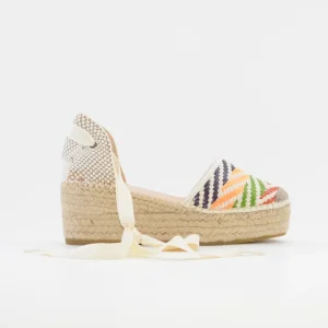 ALPARGATAS DE CUÑA TEJIDO MULTI CRUDO MACARENA JAVA 64