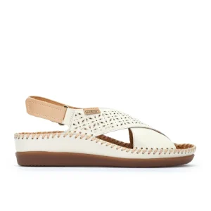 SANDALIA MUJER PLANA CRUZADA COLOR NATA PIKOLINOS W8K-0848C1