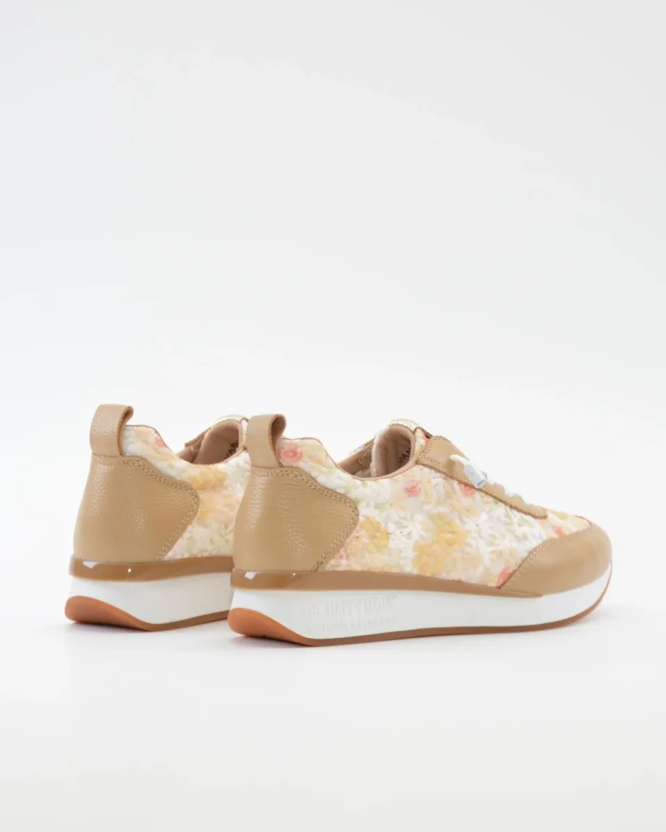 DEPORTIVO MUJER CORDON ELÁSTICO COLOR BEIGE DETALLES FLORES THE HAPPY MONK VANITY 010 - Imagen 5