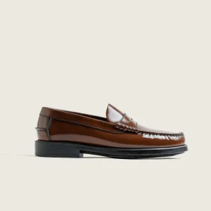 ZAPATO MOCASIN HOMBRE COSIDO A MANO CUERO ANTIFAZ 100 PISO DE GOMA