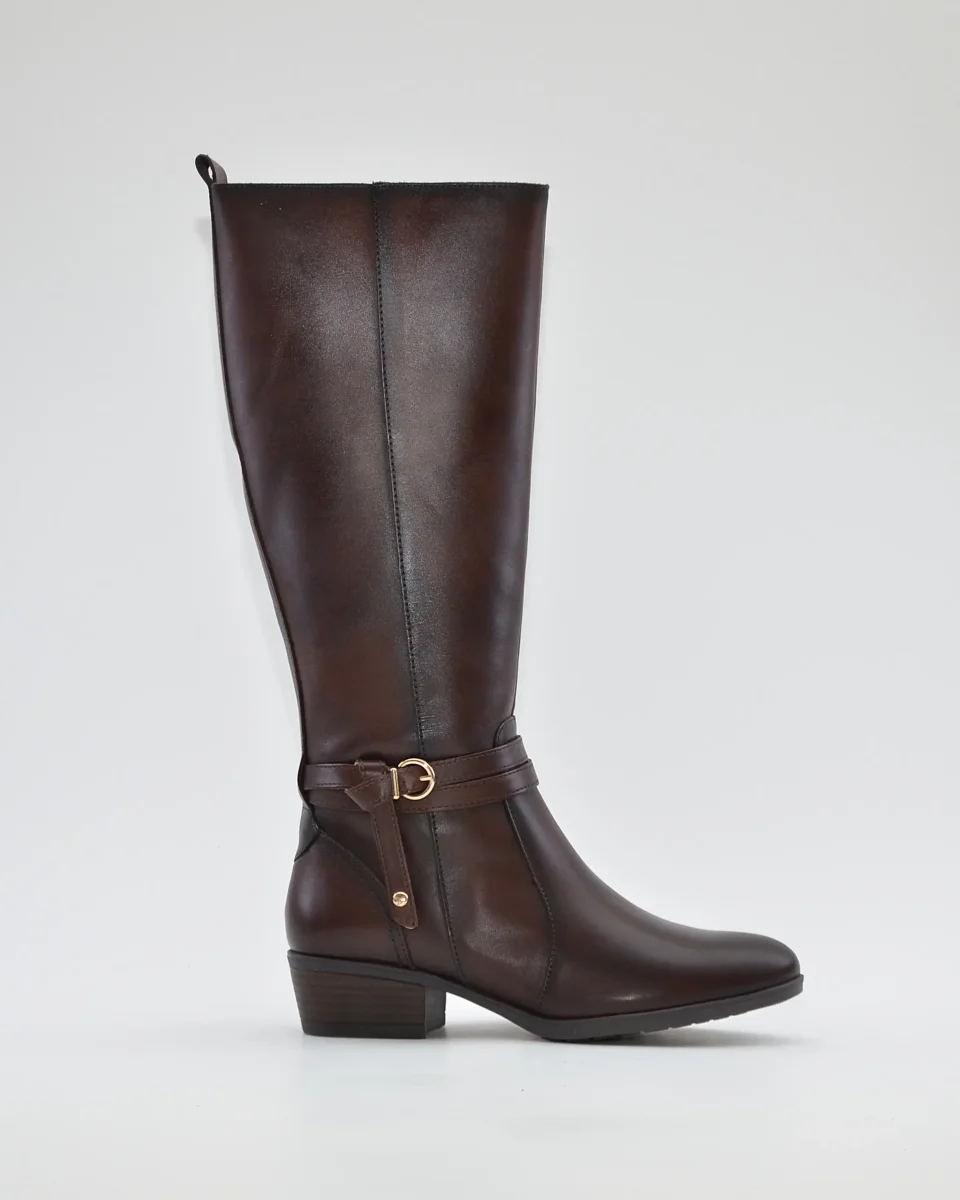 BOTA ALTA MUJER TACON BAJO COLOR MARRON PIKOLINOS DAROCA W1U-9764 CAOBA