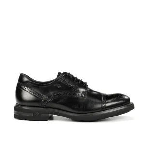 ZAPATO HOMBRE FLUCHOS COLOR NEGRO PICADO CON CORDONES F0629 BELGAS