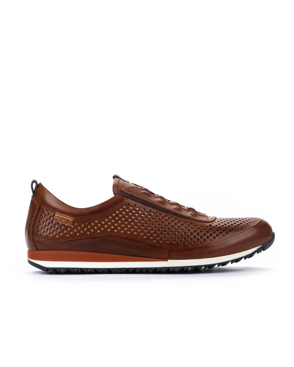 ZAPATO HOMBRE CALADO CON ELÁSTICOS COLOR CUERO PIKOLINOS M2A-6252