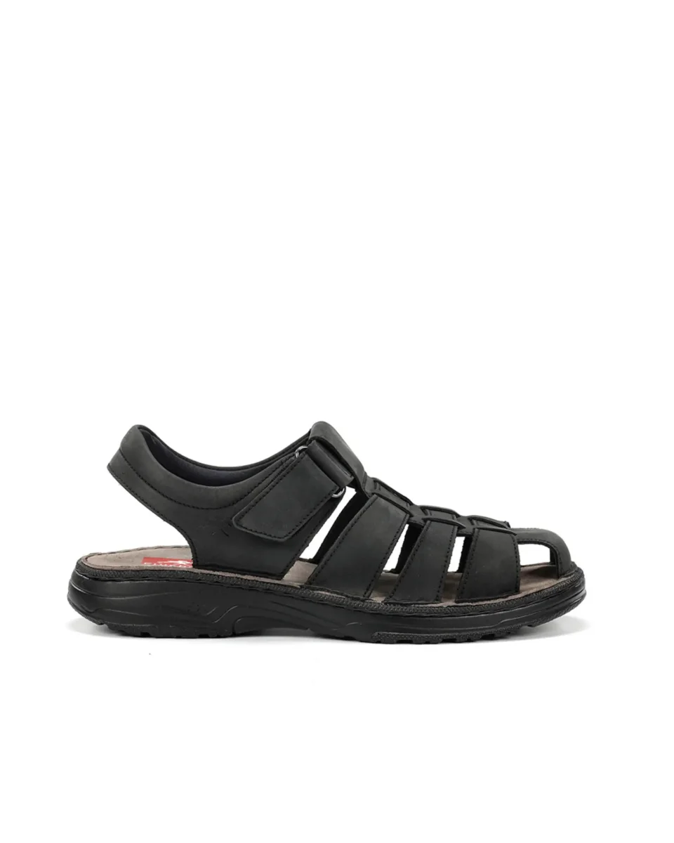 SANDALIA HOMBRE CERRADA COLOR NEGRO CIERRE DE VELCRO FLUCHOS AZORES F2198