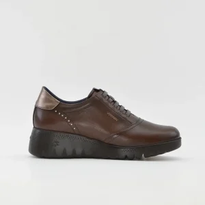 ZAPATO DE CORTE DEPORTIVO CUÑA MUJER ELÁSTICOS FLUCHOS LIVE F2096 CASTAÑO