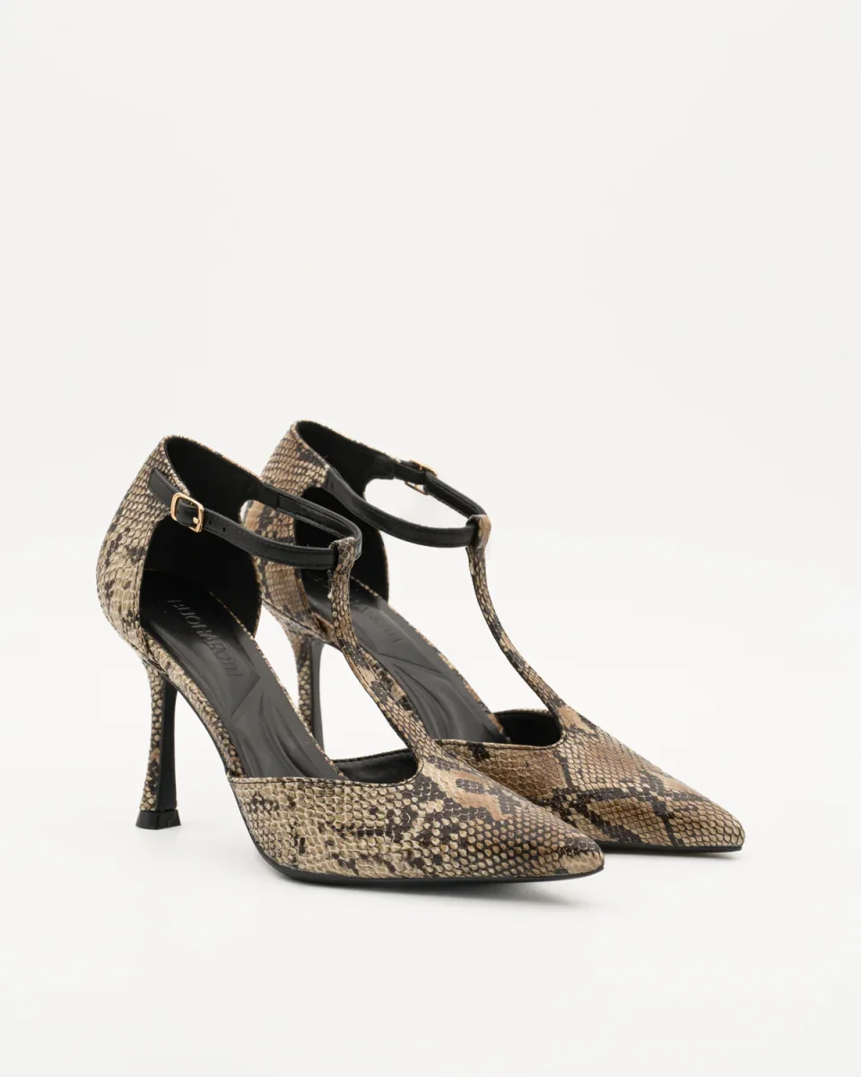 ZAPATOS DE TACON BEIGE B5471 SNAKE
