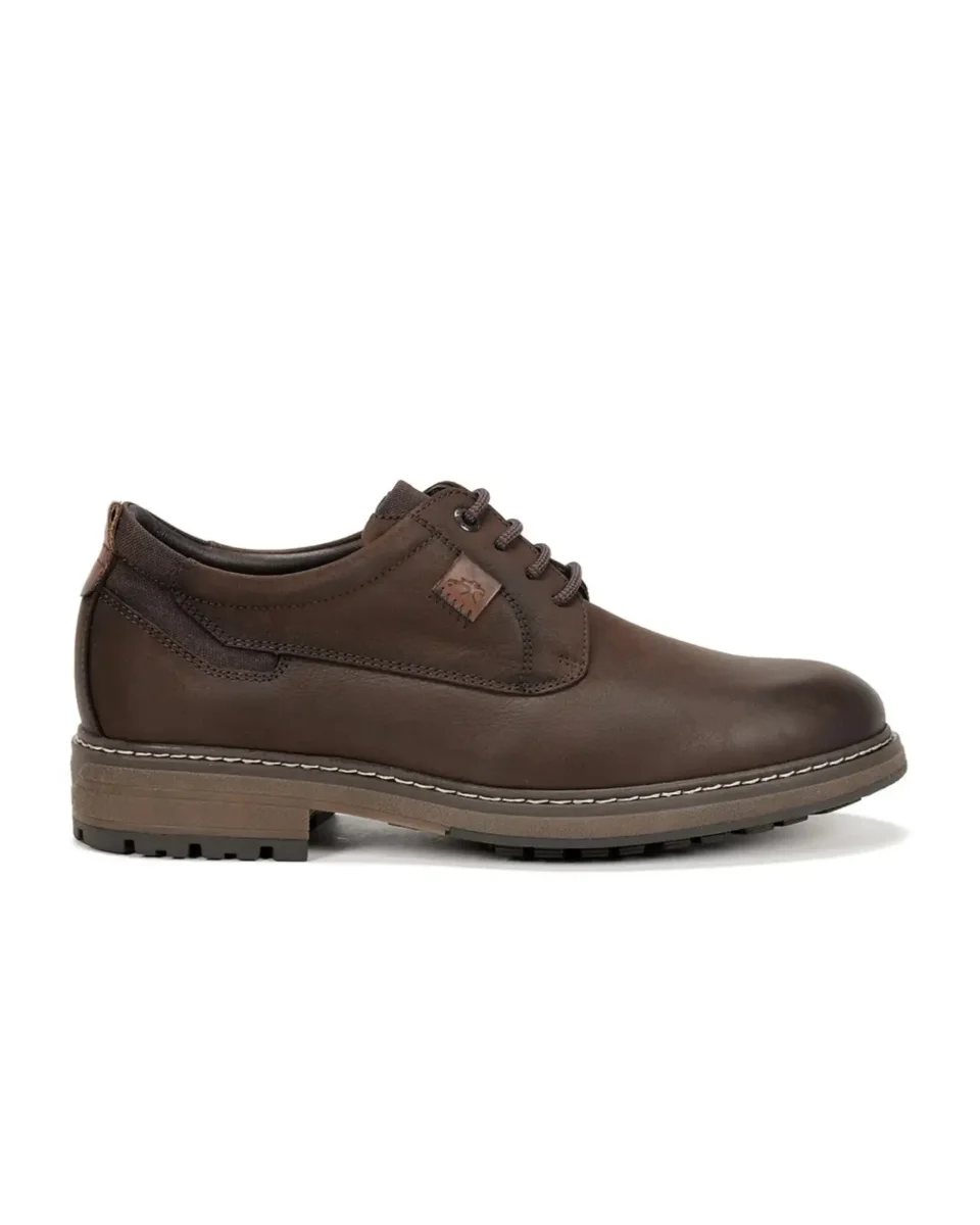 ZAPATO HOMBRE CORDONES FLUCHOS PIEL ENGRASADA MARRON F1589 TRUMAN DESERT CASTAÑO