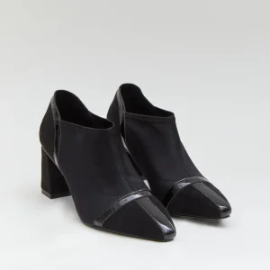 ZAPATOS ABOTINADOS TACON LICRA NEGRO A5427