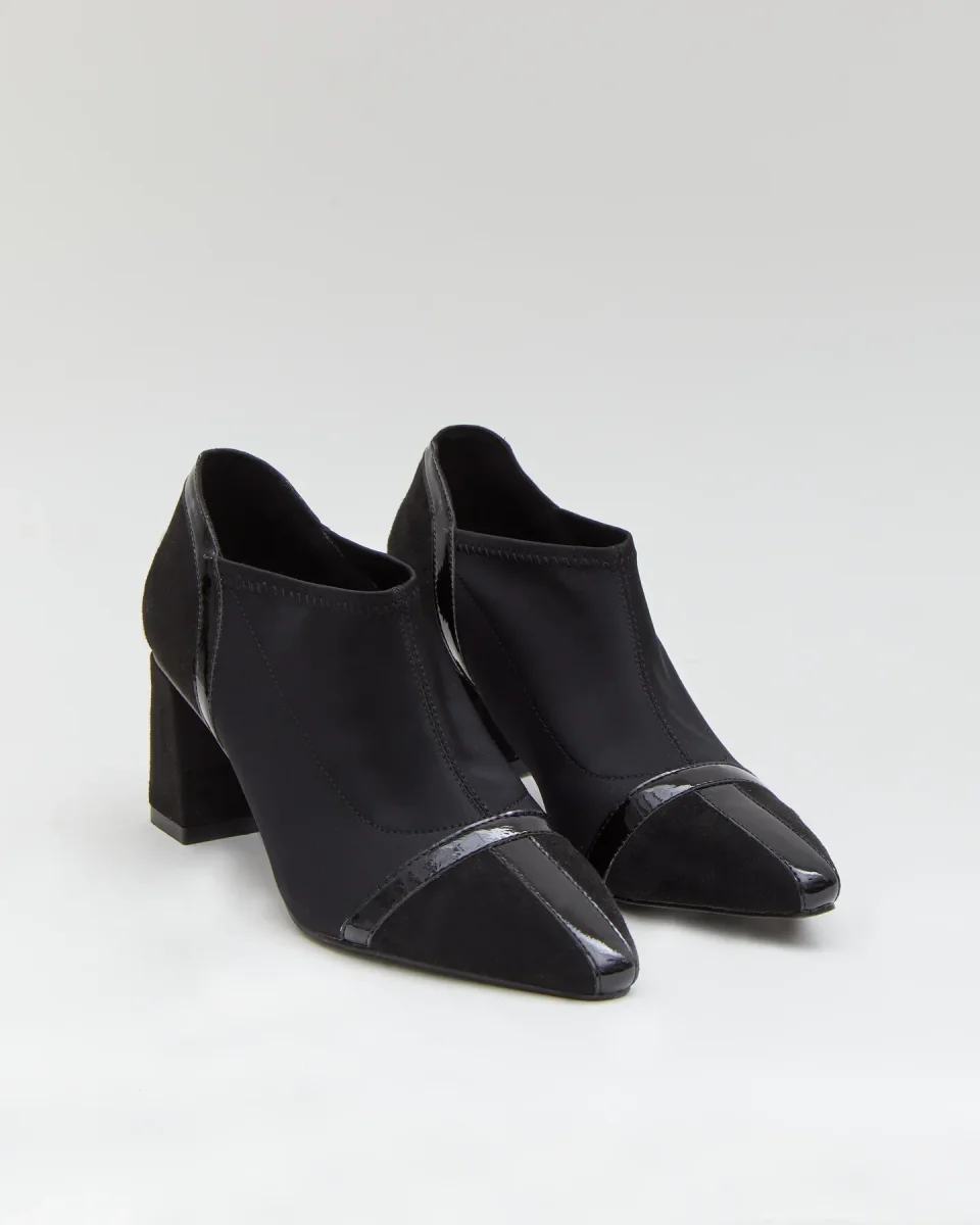 ZAPATOS ABOTINADOS TACON LICRA NEGRO A5427
