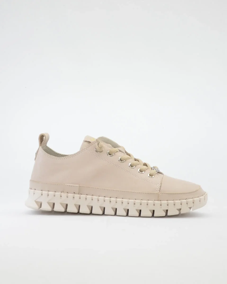 DEPORTIVO CORDON ELÁSTICO DE MUJER PLANO CARMELA COLOR BEIGE 163105