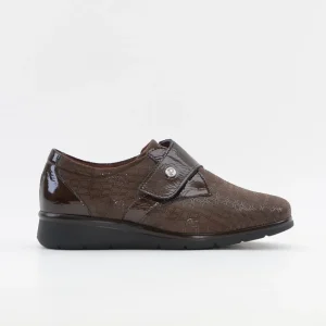 ZAPATO ANCHO ESPECIAL VELCRO PLANTILLA EXTRAIBLE PITILLOS 11510 MARRÓN