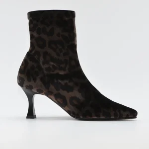 BOTIN LYCRA MUJER COLOR LEOPARDO NEGRO DANIELA VEGA 2475S TERCIOPELO