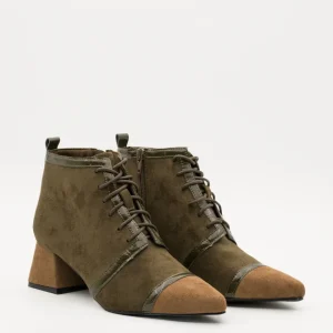 BOTINES TACON BAJO CORDON KAKY CUERO A5406