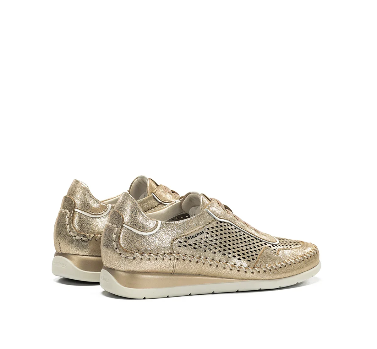 ZAPATO CASUAL MUJER CON ELÁSTICOS COLOR METALIZADO FLUCHOS SELLA F2249 OXIDO - Imagen 4