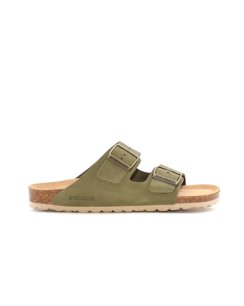 SANDALIA BIO MUJER DOS HEBILLAS D´KORKINS PARIS SERRAJE KAKI