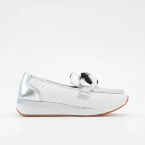 MOCASIN DEPORTIVO MUJER RAFIA BLANCO PLATA ADORNO CADENA THE HAPPY MONK VANITY 011