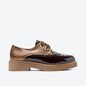 ZAPATO MUJER CORDON CHAROL MARRON ANIMAL PRINT LACOMBA ODARA