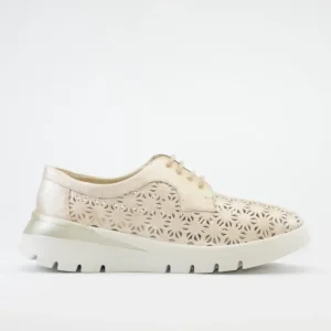 ZAPATO CASUAL MUJER CON CORDONES PITILLOS 11091 DORADO PLANTILLA EXTRAÍBLE