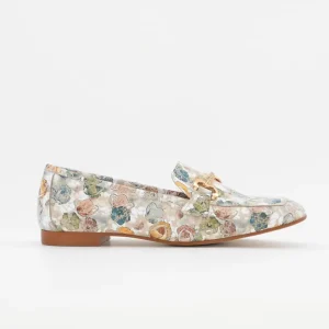 ZAPATO MOCASIN MUJER PLANO ESTAMPADO FLORAL CAYETANO 17202 SAND