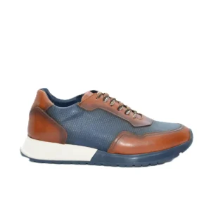 DEPORTIVO HOMBRE COMBINADO CUERO MARINO