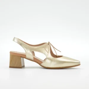 ZAPATO MUJER PLATINO TACON GRUESO DESTALONADO CON CORDON D CHICAS 4892 E. SAHARA