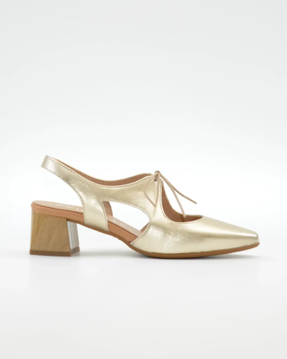ZAPATO MUJER PLATINO TACON GRUESO DESTALONADO CON CORDON D CHICAS 4892 E. SAHARA