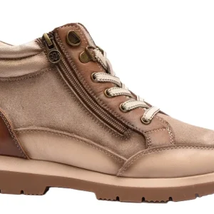 BOTIN DEPORTIVO MUJER CORDONES Y CREMALLERA TAUPE L-4460