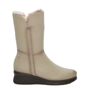 BOTA MUJER CUÑA COLOR TOPO