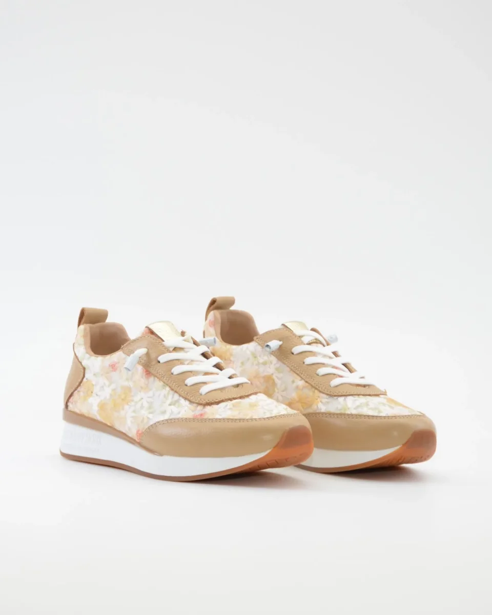 DEPORTIVO MUJER CORDON ELÁSTICO COLOR BEIGE DETALLES FLORES THE HAPPY MONK VANITY 010 - Imagen 3