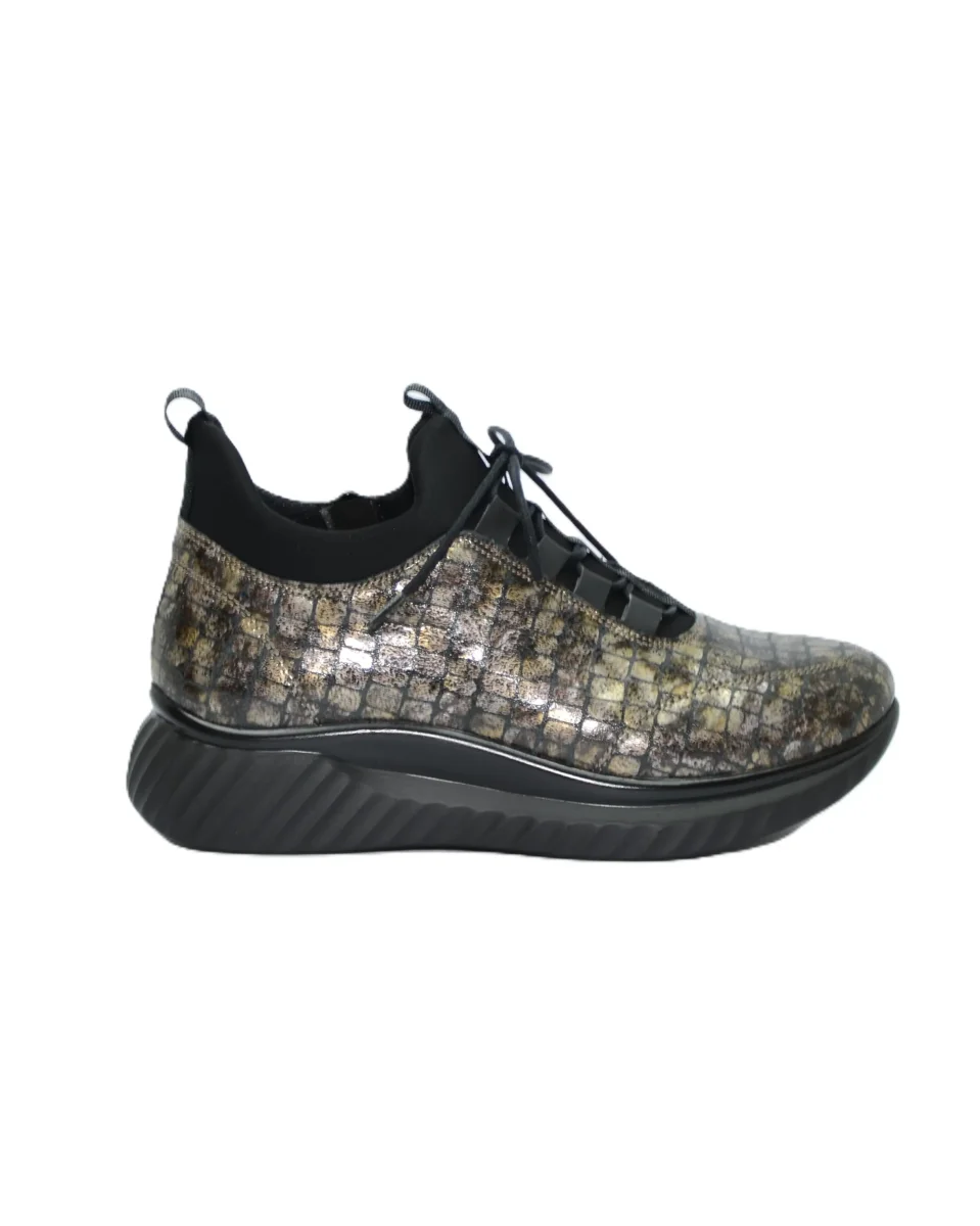 DEPORTIVO MUJER ABOTINADO REPTIL ACERO PISO GRUESO 6500 CONFORT CLASS