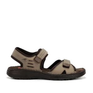 SANDALIA HOMBRE FLUCHOS PIEL TAUPE CIERRE CON VELCRO AZORES F2197