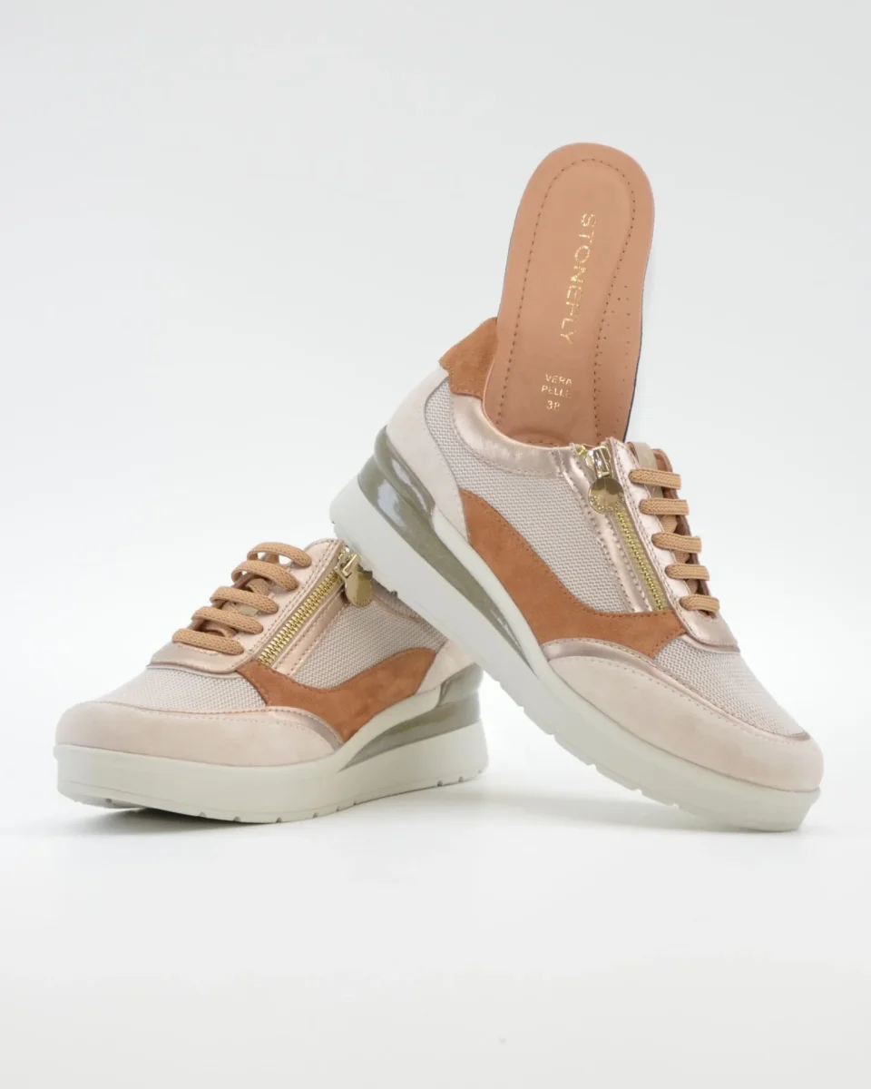 DEPORTIVO MUJER CON CORDONES Y CREMALLERA PLANTILLA EXTRAHIBLE STONEFLY 220740 9YO CREAM - Imagen 8