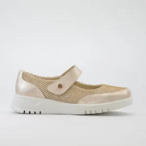 MERCEDITA CASUAL CON CIERRE DE VELCRO ANCHO ESPECIAL PITILLOS 20302 DORADO