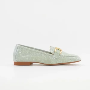 ZAPATO MOCASIN MUJER PLANO ESTAMPADO VERDE CAYETANO 17186
